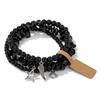 3x Fashionable Star And Moon Pendant Bracelets Set Beaded Wrist Band For Ladies Made Of High Quality Crystal Alloy