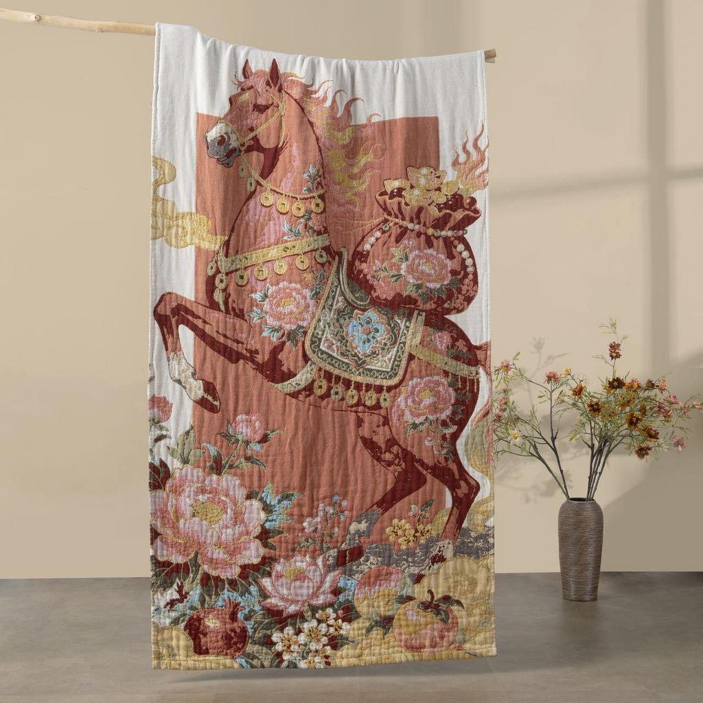 New Soft Ethnic Style Sun God Cotton Bath Towel - Skin-friendly & Absorbent