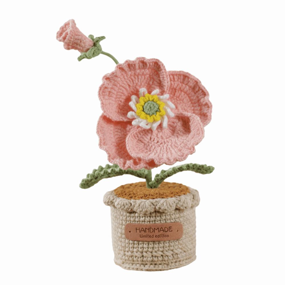 Corn Poppy Knitted Flower Handwoven Fake Flower Creative Artificial Flowers  Desktop Decoration розовый