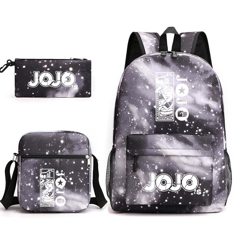 Anime Oo'S Wonderful Adventure Peripheral Schoolbag Pencil Bag + Diagonal Hanging Bag + Backpack Three-Piece Set