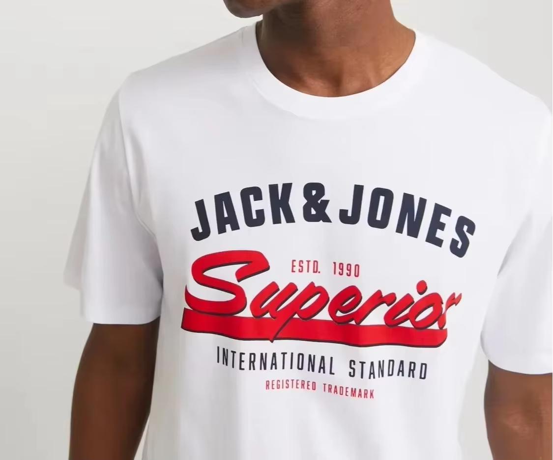 

новые мужские летние футболки Jack & Jones Mod Jjelogo с принтом логотипа, повседневная мода, повседневный стиль, идеально для весны и лета, женская футболка, топ, футболки 4XL