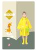 Koreanischer Kinder-Ganzkörper-Regenmantel: Einteiliger Poncho für Grundschüler mit Platz für Rucksäcke