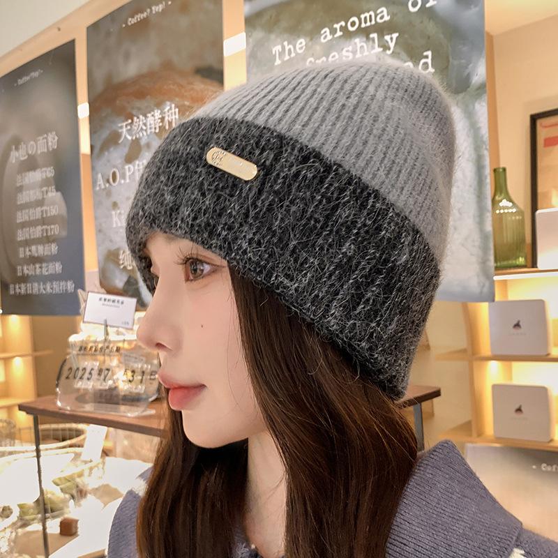 Wool Hat Women's Autumn and Winter Big Head Circumference Thickened Warm Ear Protection Hat Knitted New