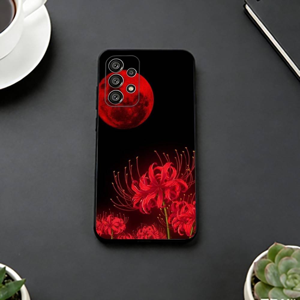 Red Spider L-lily Phone Case For Samsung S25,S24,S21,S22,S23,S30,Ultra,S20,Plus,Fe,Lite,Note,10,Black Cover