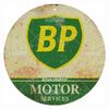 High Definition Metal Tin Sign Set Vintage Gasoline and Motor Oil Brand Themed Round Wall Art Decor for Gas Station Garage and M
