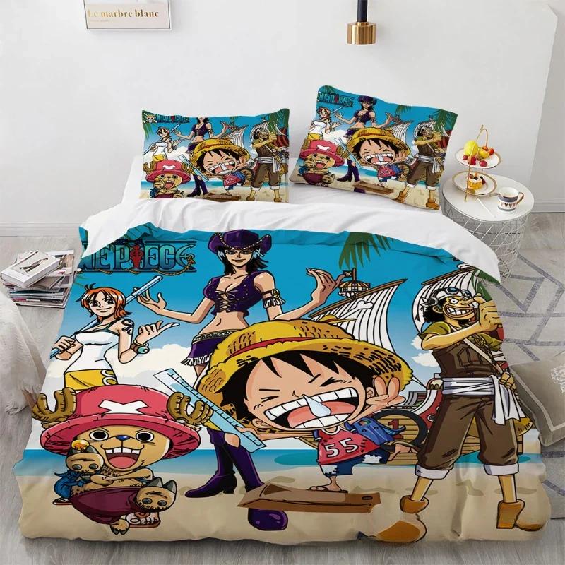 Anime One Piece Bedding Set Boys Girls Bedroom Decor Twin Full Queen King Size Cosplay Duvet Cover Pillowcases Gifts