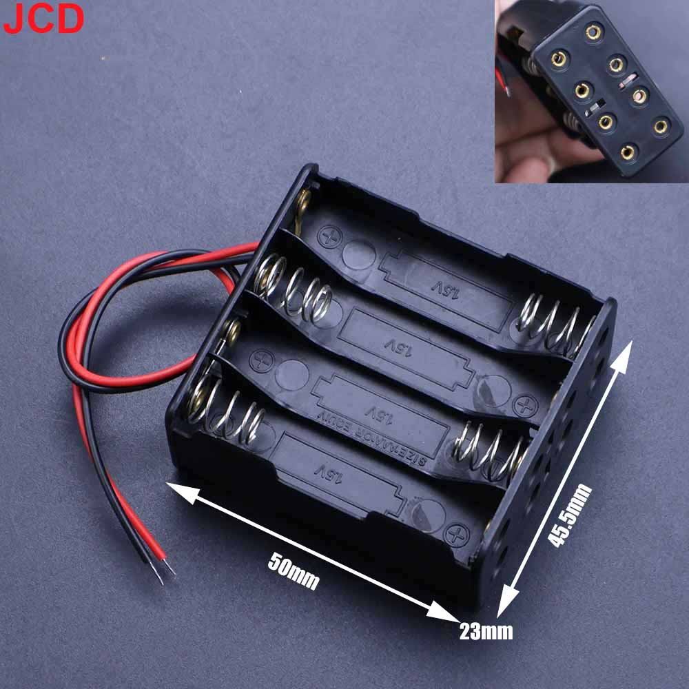 JCD 1pc AAA No.7 Battery Storage Box Enclosure Bracket Leads With 7x1/2/3/4/6/8Slot Battery Box Standard Battery Charging Cradle