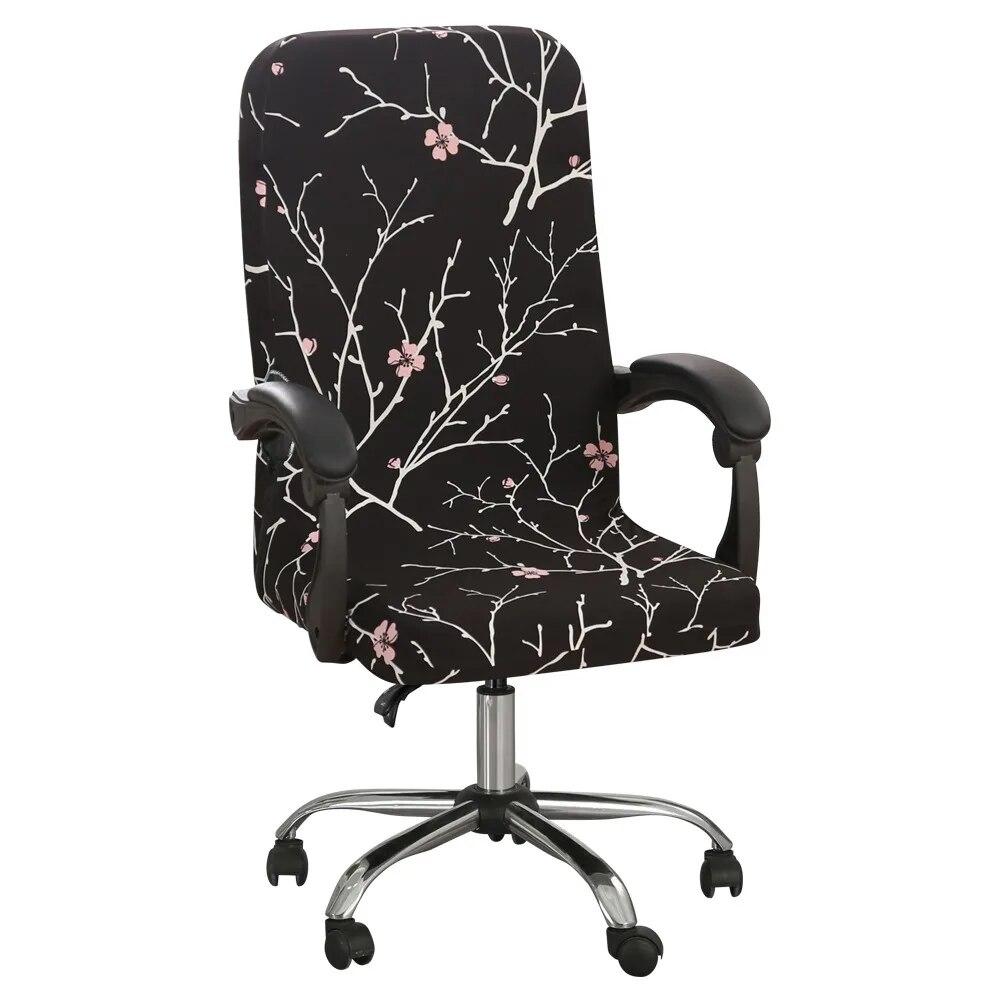 Elastic Computer Office Chair Cover Floral Printed Anti-dirty Rotating Stretch Gaming Desk Seat Chair Slipcover for Armchair