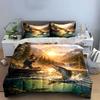 Fishing Adventure Nature Scene Bedding Duvet Cover Set Duvet Cover Pillowcases  (1*Duvet Cover 2*Pillowcases, without duvet insert)