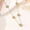 9mm Four-leaf Clover Titanium Steel Bracelet Necklace Earrings and Ring 4-piece Set for Women A Touch of Luxury Jewelry