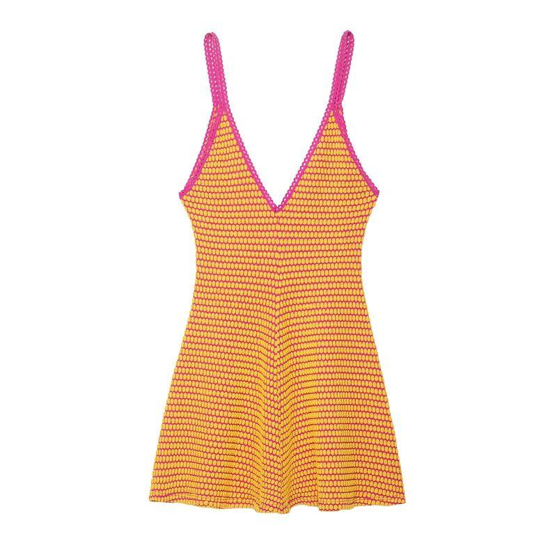 Zbzr Spring New Women Clothes Western Style Sling Jacquard V-neck Spaghetti Strap Short Dress 4770802 620