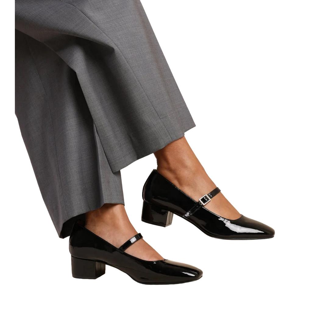 Where's That From Womens/Ladies Oslo Square Toe Wide Low Block Heel Pumps