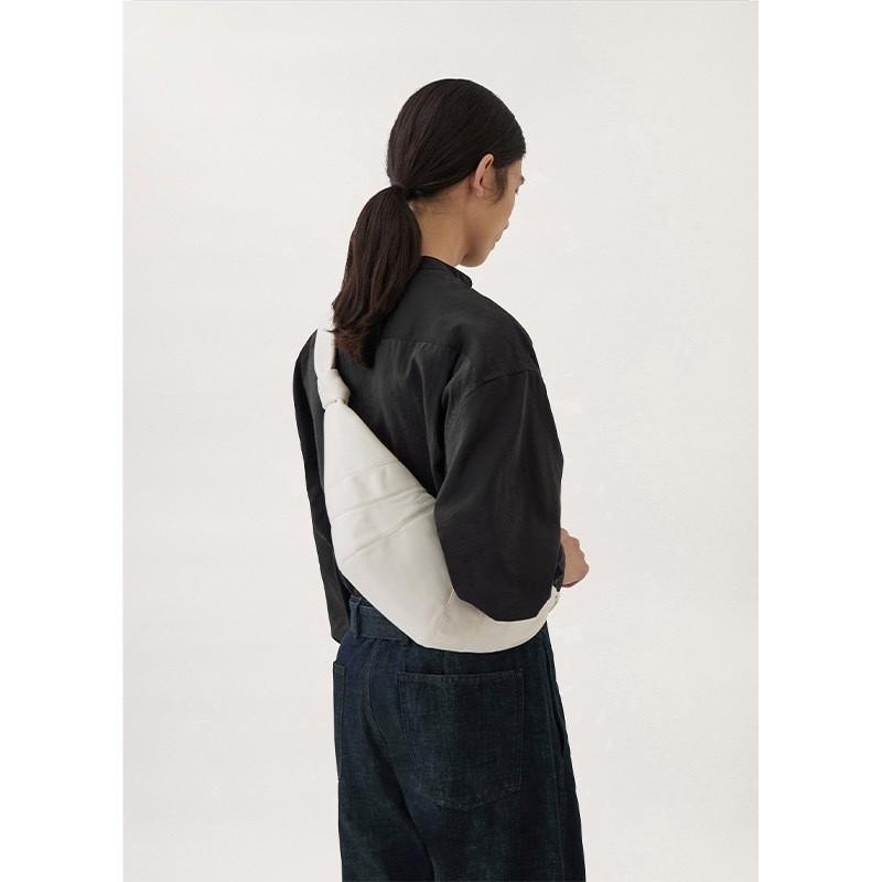 Lambskin Crossbody Bag, Casual Croissant Bag, Dumpling Bag, Women's Single-shoulder Genuine Leather Crossbody Bag with a French Feel