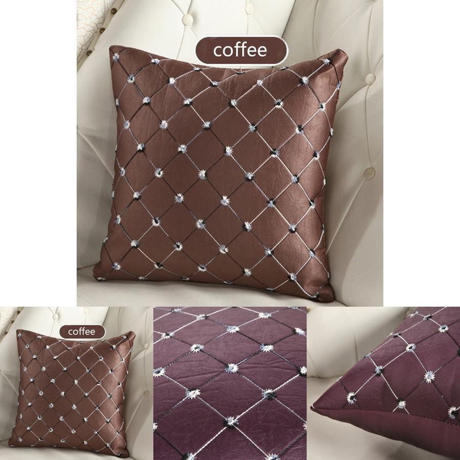 Stylish Multicolored Plaids Throw Pillow Case Square Cushion Cover For Sofa Decor