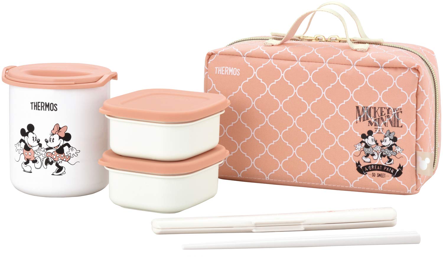 

Thermos Insulated Lunch Disney Beige BEP Box, Approx. 0.6 Cup, Pink, DBQ-254DS