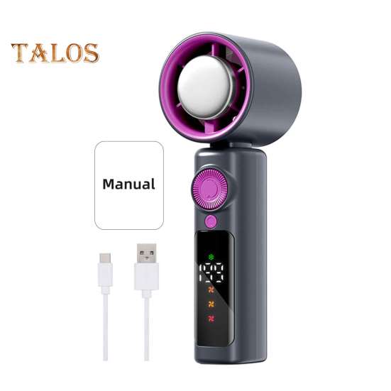 Handheld Turbo Fan Digital Display 199 Speeds 13000RPM Strong Airflow Low Noise Rechargeable Portable Mini Cooling Fan