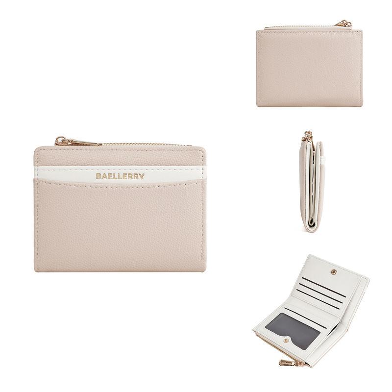 Baellerry Women Fashion Bi-fold Wallets Artificial Leather Hasp Zipper Coin Purse Card Holder