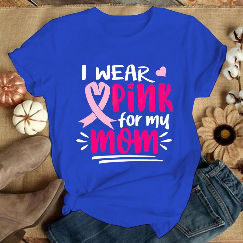 New Breast Cancer Printing T Shirts Fashion Short Sleeve T Shirt Summer Casual Loose T-Shirt