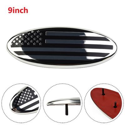 9 pulgadas Para Ford F150 F350 PARRILLA DELANTERA Portón trasero Emblema Ovalado Insignia Bandera de EE. UU.