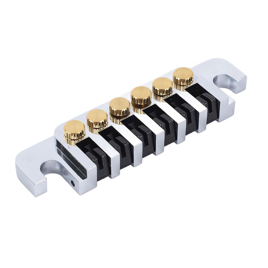 Guitar Tune Roller Saddle Bridge Tailpiece with 2 Studs Electric Guitar Tune Bridge Tailpiece Stop Bar for LP