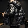 Couples Shiny Down Jacket Men - Trendy Hooded Winter Coat With White Duck