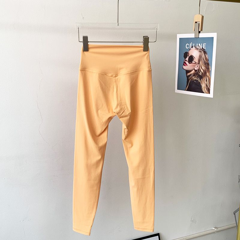 Lu Same Style Free Size Nude Feel No Embarrassment Line Yoga Pants Female 2025 Best Selling Hip Raise Shaping Sports Workout Ankle Length Pants