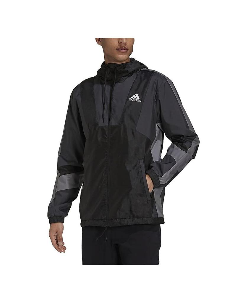 Adidas Team Tennis Jacket Gray Solid Size M Men's BP246, Black/Dark Heather, Gray/White (H31442),