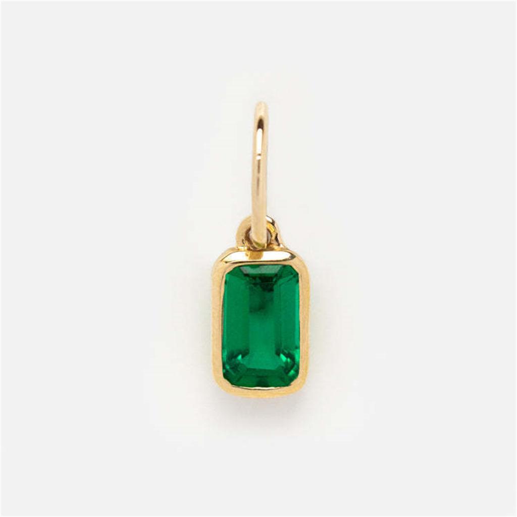 New Titanium Steel 12 Birthstone Pendant DIY Accessories Necklace Square Colored Zircon Pendant Color Preservation