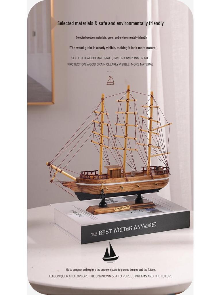 Handmade Minimalist Wooden Sailboat Ornament - Valentine's Gift for Her