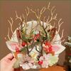 Plush Children Deer Antler Hair Clip Merry Christmas Decor Christmas Hat Headabnd  Girls