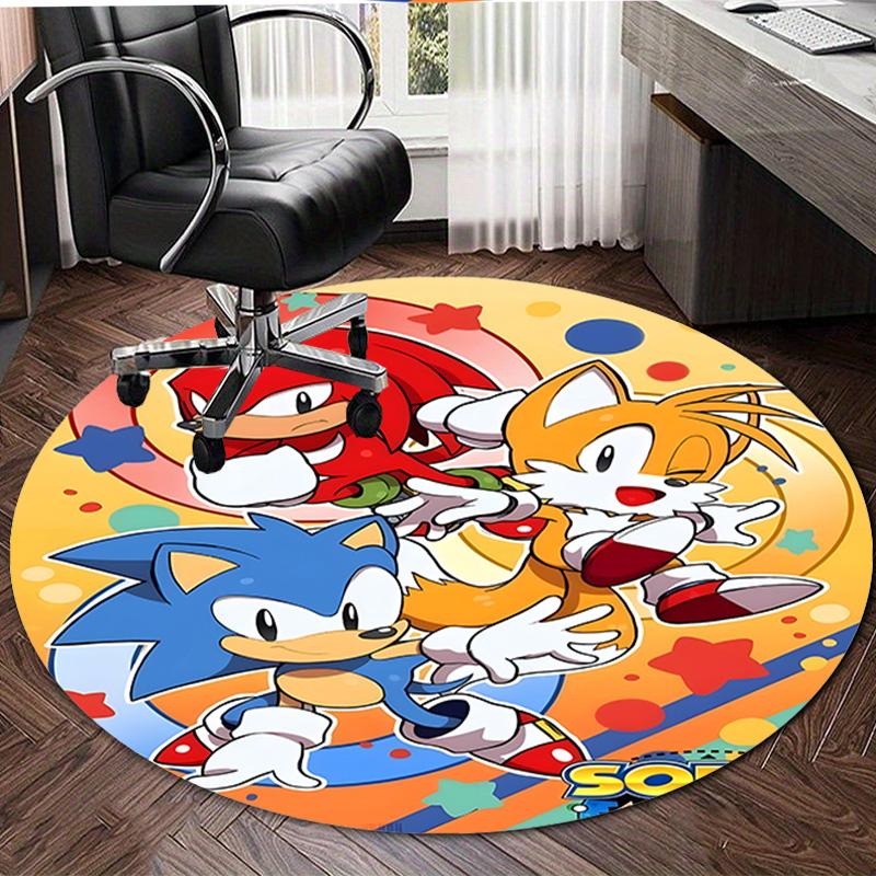 1pc Sonic2 Design Printed Area Round Carpet for Bedroom Living Room Home Decor Rugs Mat Non Slip Mat Rug for Bedside