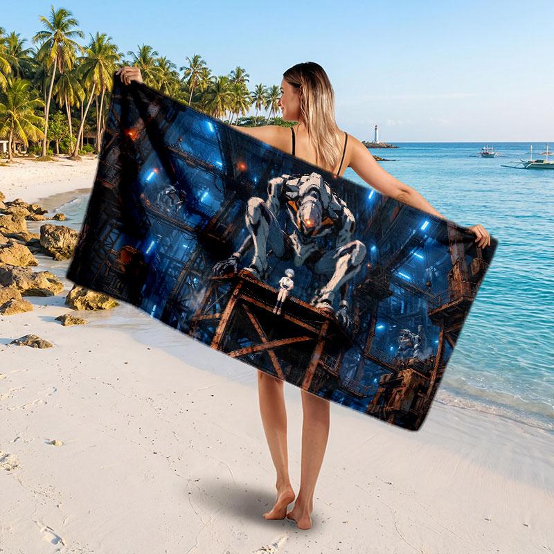 Large Beach TowelNeon Genesis Evangelion Soft Absorbent Towel Beach Bath Home Use