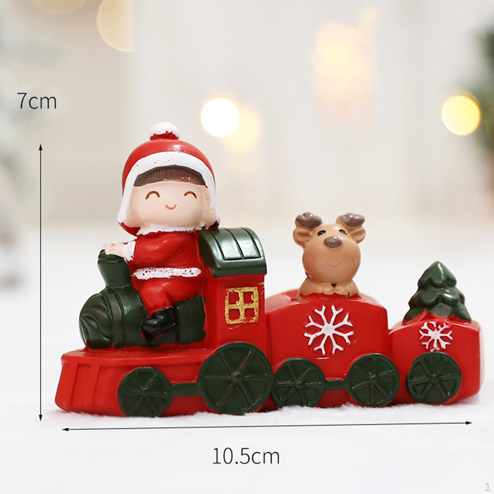 

Christmas Train Desktop Ornaments Handmade Crafts Novelty Holiday Decoration for Winter