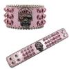 Hip-hop Punk Skull Buckle Rhinestone Bracelet Design European and American Popular Diamond-encrusted PU Leather Bracelet