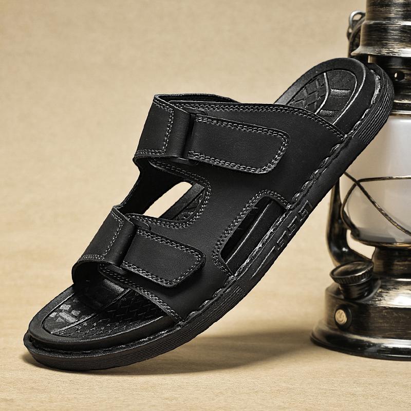 Fashion CYYTL Mens Slippers Summer Casual Shoes Beach Sandals Outdoor Slides Leather Walking Comfort Luxury Designer Fashion Lightweight