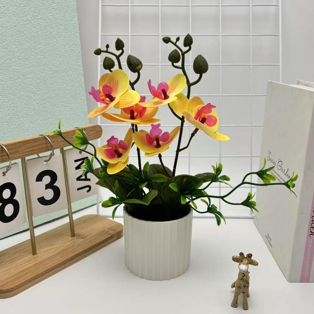 Artificial Plastic Phalaenopsis Flower Bonsai For Event Decoration Home Styling