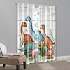 2pcs, Upscale Curtains retro dinosaur Durable Polyester (without rod) Stuff Clearance Use for Bedroom, Living Room, Office Decor