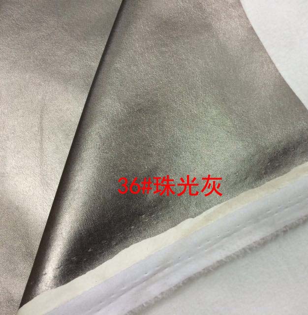 Soft Stretch PU Leather Fabric Sheepskin Pattern Upholstery By The Meter for Clothes Sofa Toy Bag Sewing Cloth Pearl Light Black