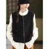 Dimanaf 2025 Autumn Women Sleeveless Buttons Vest Sweaters Style Loose Knitting Casual Sweater
