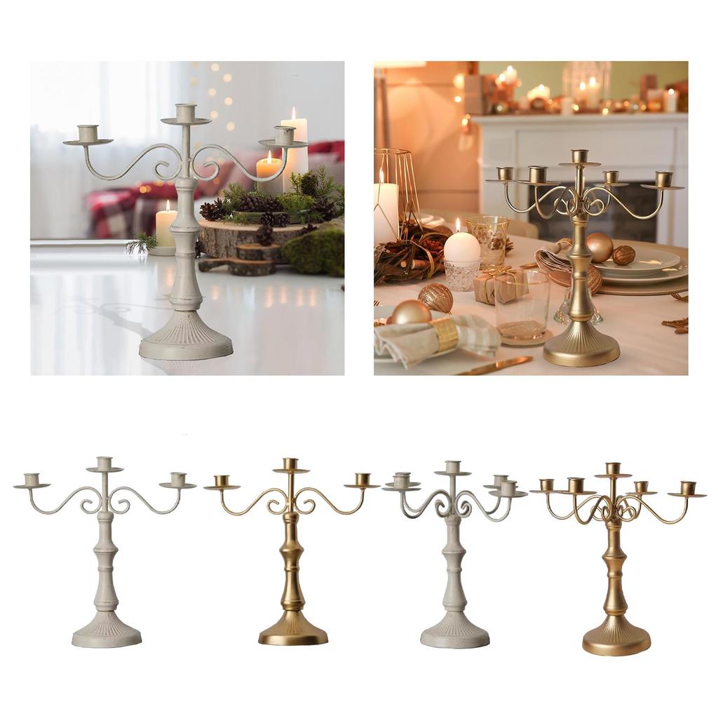Candle Holder with Arms Iron Vintage Candle Stick Holder Candlelight Stand for Bar Wedding Dining Table Holiday Home Decor