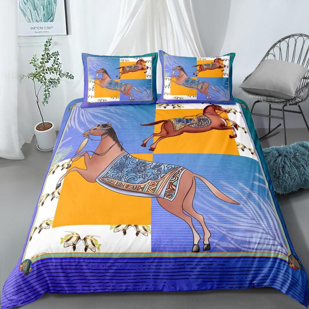 Horse Duvet Cover Set King Size Horse Cowboy Animal Bedding Set For Kid Boys Girls Microfiber Abstract Dream Catcher Quilt Cover
