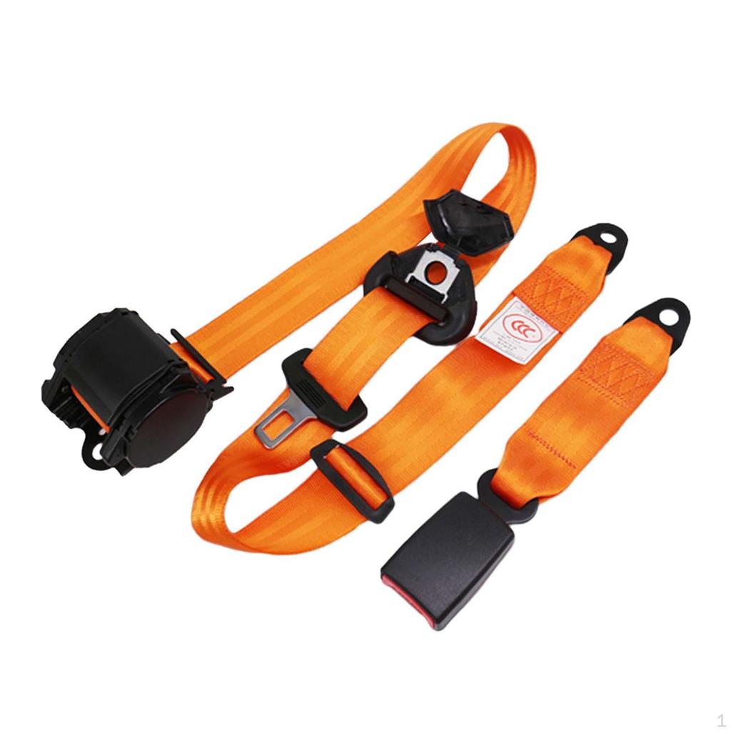 3 Point Car Seat Belt Buggies Pickup Safety Accessories UTV Fixing Strap orange