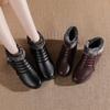 Winter Mother Shoes Elderly Cotton Shoes Soft Sole Middle-aged and Elderly Women's Short Boots Velvet Warm Boots Flat Cotton Leather Shoes