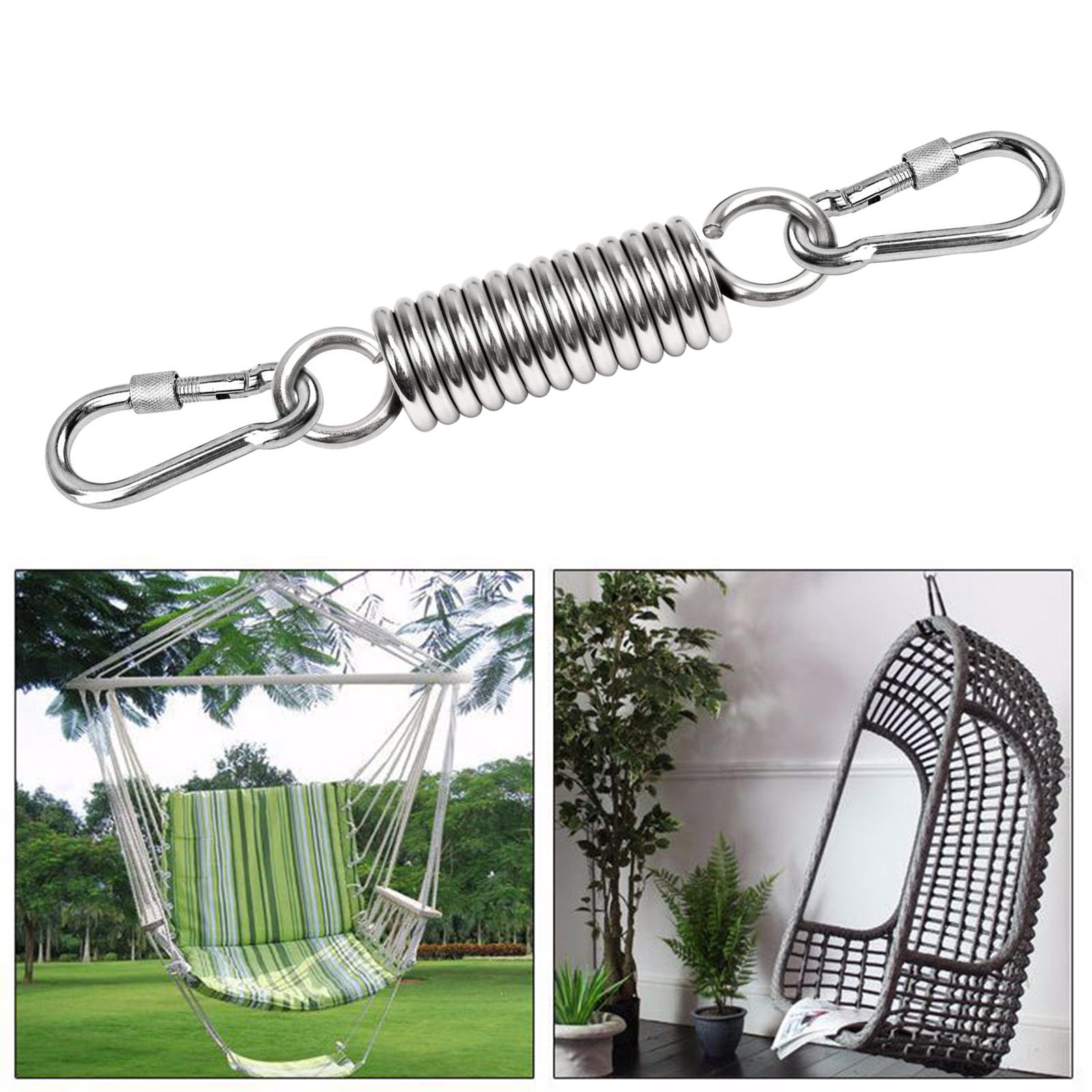 

Swing with Two Carabiner Hooks, Spring, Load Capacity up to 250 kg for Hammock Hanging Lounger Chairs Yoga Porch Seat