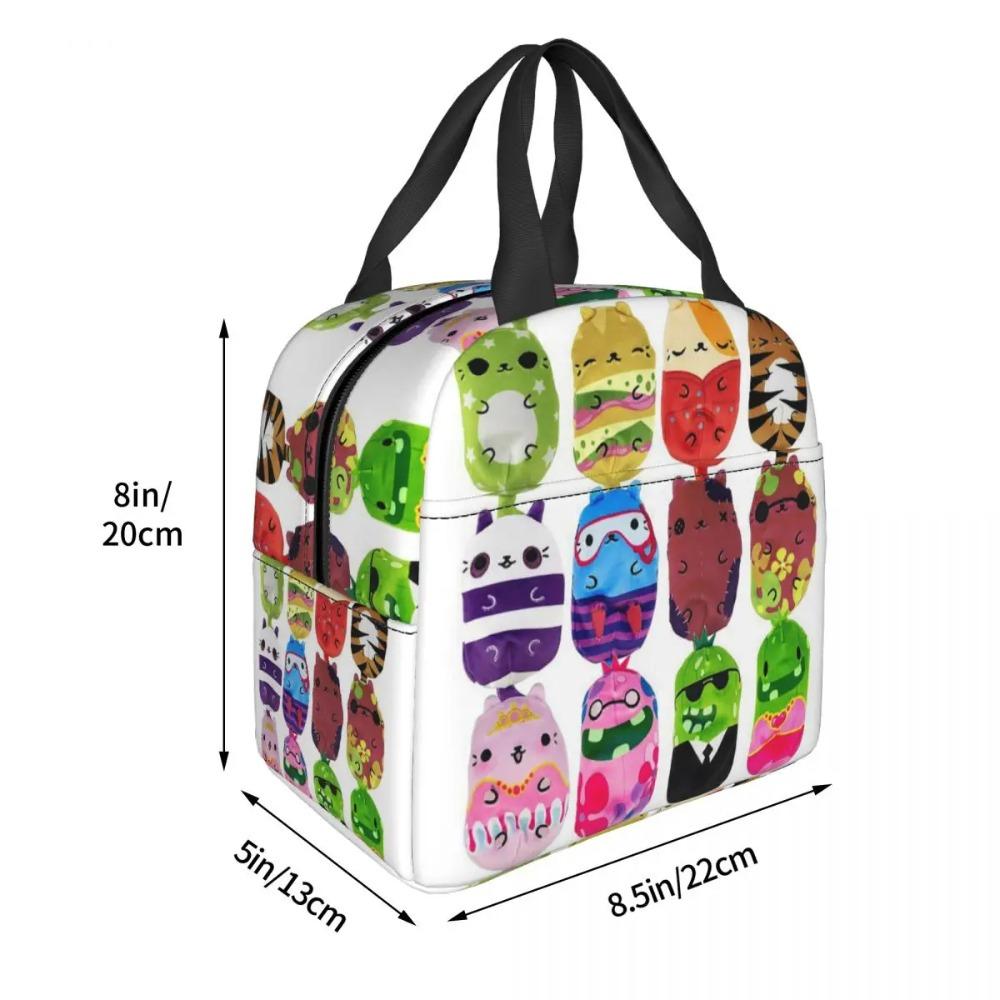 Cats Vs Pickles 12-Pack Insulated Lunch Bag for Women Children Portable Food Boxes Thermal Lunch Box Tote