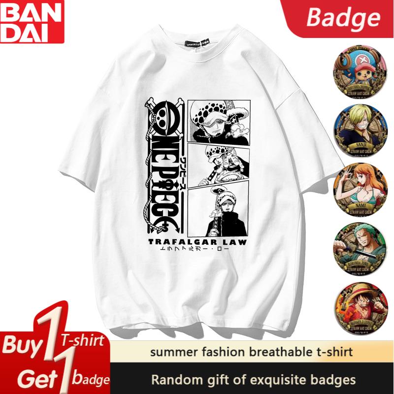 ONE PIECE Peripheral Clothes Boys Nika Luffy Fivespeed Sauron Trend Loose Mens and Womens Summer Trend Shortsleeved Tshirt