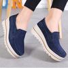 Cow Suede Women's Walking Shoes Fashion Platform Shoes Loafers Height-increased Moccasins Slip-on Mother Shoes