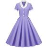 Hepburn style retro plaid skirt, court waist light dress, contrasting colors, understanding performance clothes, large pendulum medium and long dress