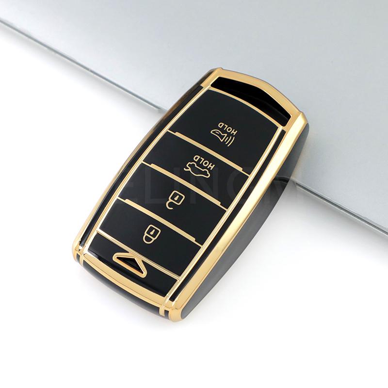 4 Knapper TPU Bil Smartnøkkel Etui Deksel for HYUNDAI 2020 Genesis G70 G80 EQ900 G90 Auto Nøkkelfjernkontroll Skall Beskytter Tilbehør