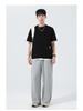 Men's Summer Two-Piece Loose Bamboo Pattern Heavyweight T-Shirt